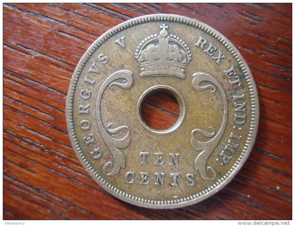 BRITISH EAST AFRICA USED TEN CENT COIN BRONZE Of 1935  - GEORGE V. - British Colony