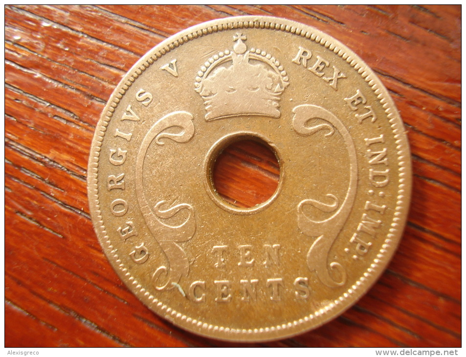 BRITISH EAST AFRICA USED TEN CENT COIN BRONZE Of 1934  - GEORGE V. - Britische Kolonie