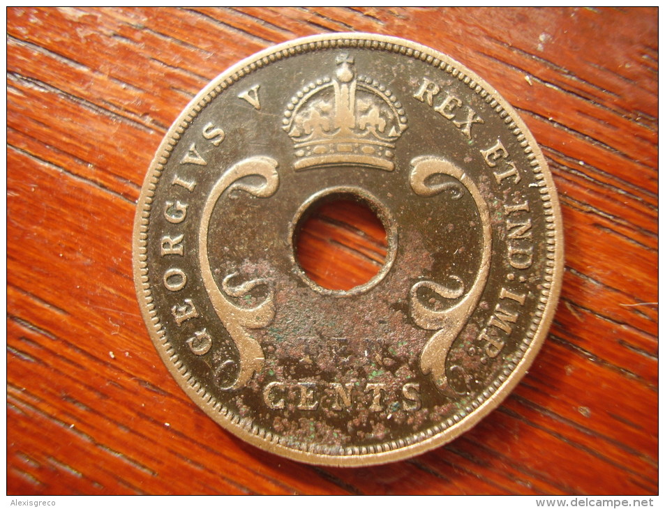 BRITISH EAST AFRICA USED TEN CENT COIN BRONZE Of 1933  - GEORGE V. - Britse Kolonie