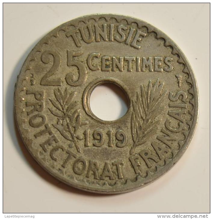 Tunisie 25 Centimes 1919 Protectorat Français - Tunisie