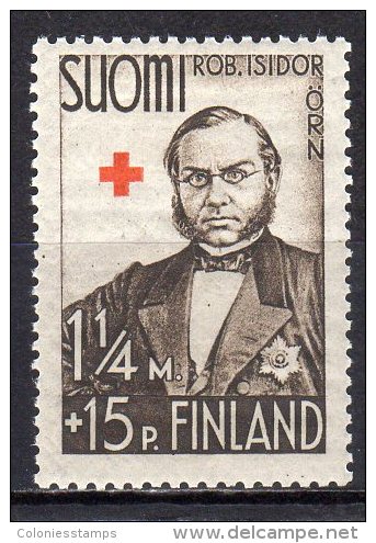 (SA0215) FINLAND, 1938 (Red Cross, 1¼m.+15p., Robert Isidor Örn, Dark Brown). Mi # 205. MNH** Stamp - Ongebruikt