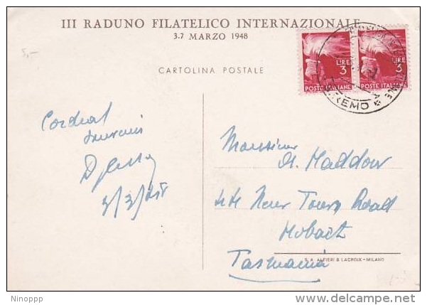 Italy 1948 Postcard Sent To Australia - Unclassified