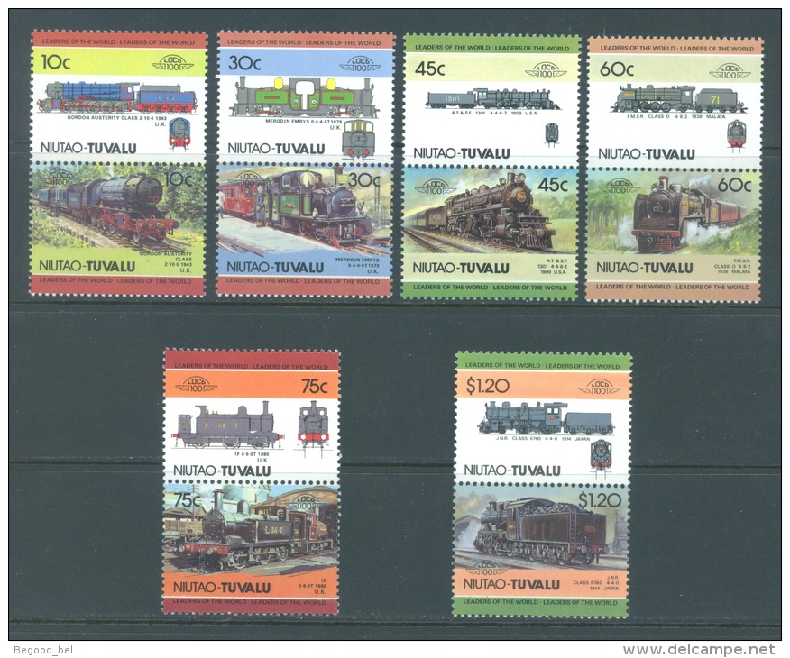 TUVALU NIUTAO - 1986 - MNH/*** LUXE - LOCOMOTIVE (II) - Mi 45-56 - Lot 8246 - Tuvalu