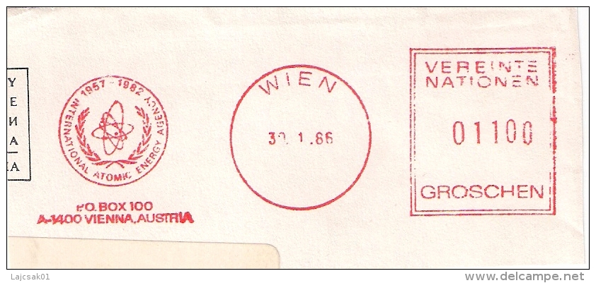 A3  IAEA International Atomic Energy Agency Vienna Machine Stamp Cut Fragment 1986. - Atomo