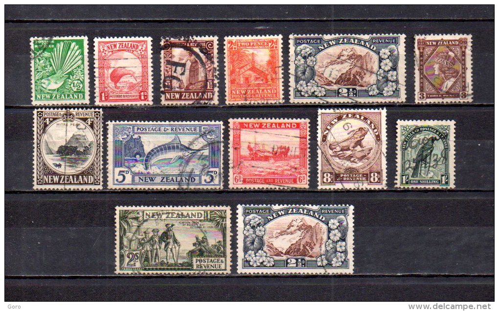 Nueva Zelanda   1935  .-   Y&T Nº    193/202 - 204/206 - Used Stamps