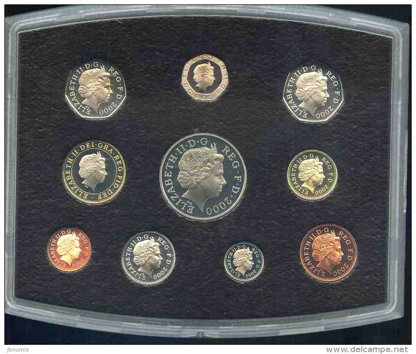 Grande-Bretagne Great Britain Coffret Officiel Proof BE PP 1 Penny à 5 Livres 2000 Millenium KM PS111 - Mint Sets & Proof Sets