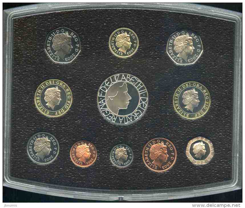 Grande-Bretagne Great Britain Coffret Officiel Proof BE PP 1 Penny à 5 Livres 2003 50 Ans Du Couronnement KM PS137 - Mint Sets & Proof Sets