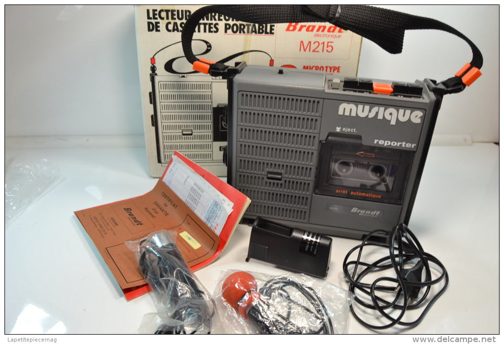 Lecteur Enregistreur De Cassettes Portable Brandt M215. Journalisme / Reporter / Journaliste Radio Modèle Pro Année 1980 - Aparatos