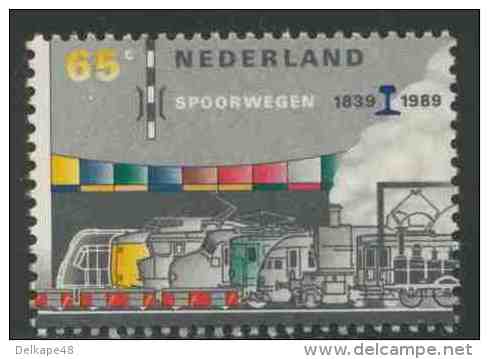 Nederland Netherlands Pays Bas 1989 Mi 1367 ** Steam, Electric,diesel Locomotves – 150th Ann. Netherlands Railways (NS) - Treinen