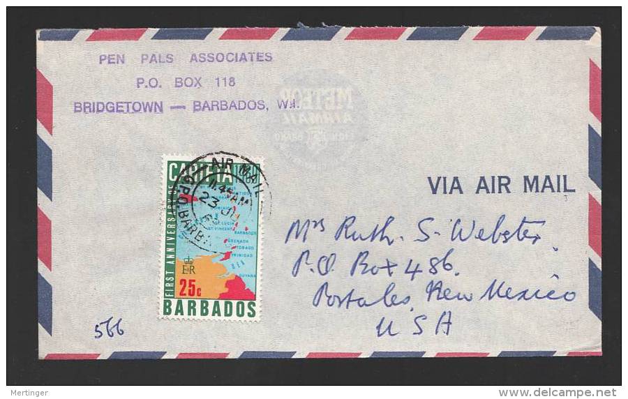 Barbados 1969 Airmail Cover To USA CARIFTA - Barbados (1966-...)