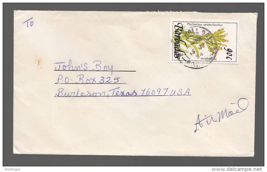 Barbados 1994 Airmail Cover To USA Herringbone Flower - Barbados (1966-...)