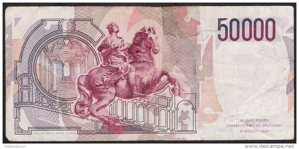 ITALIA  P113a   50.000 LIRE  6.2.1984 #GB/R       VG/F Tear With Tape - 50000 Liras