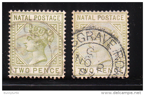 Natal 1887 Queen Victoria 2v Used - Natal (1857-1909)