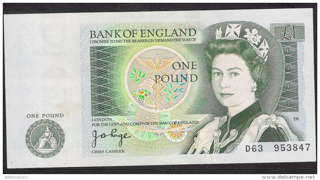 GREAT-BRITAIN P377a 1 POUND  1978-1981 PAGE   XF - 1 Pound