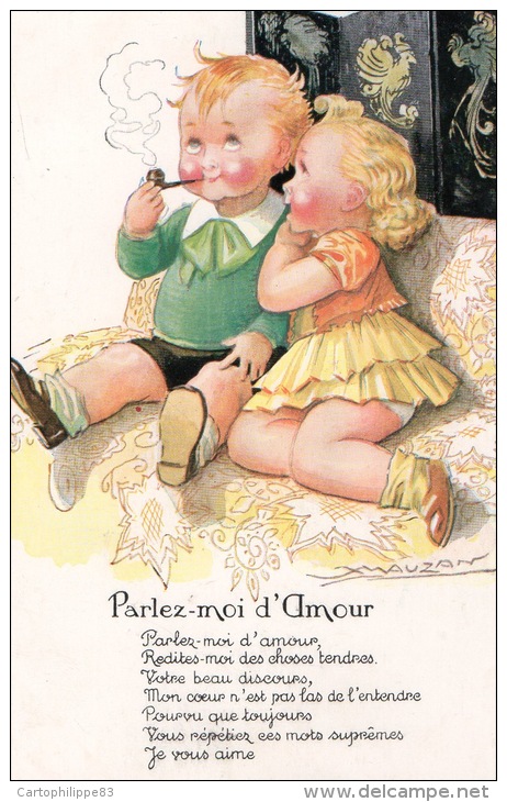 ILLUSTRATEUR ENFANTS MAUZAN HISTOIRE D'AMOUR PARLEZ MOI D'AMOUR ENFANT QUI FUME UNE PIPE - Mauzan, L.A.