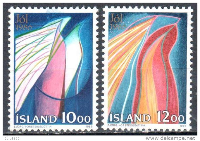 Iceland 1986 Christmas Art Painting Mi.661-662 MNH (**) - Unused Stamps