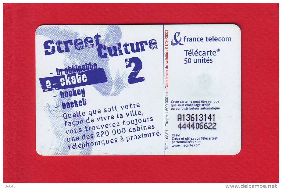 33 - Telecarte Publique Street Culture Skate ( F1135) - 2001