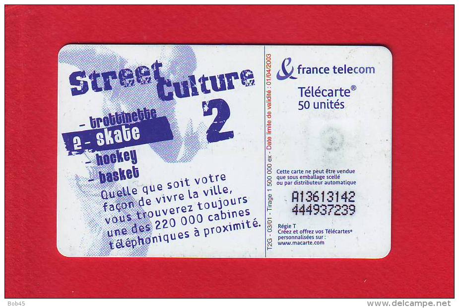 37 - Telecarte Publique Street Culture Skate ( F1135) - 2001