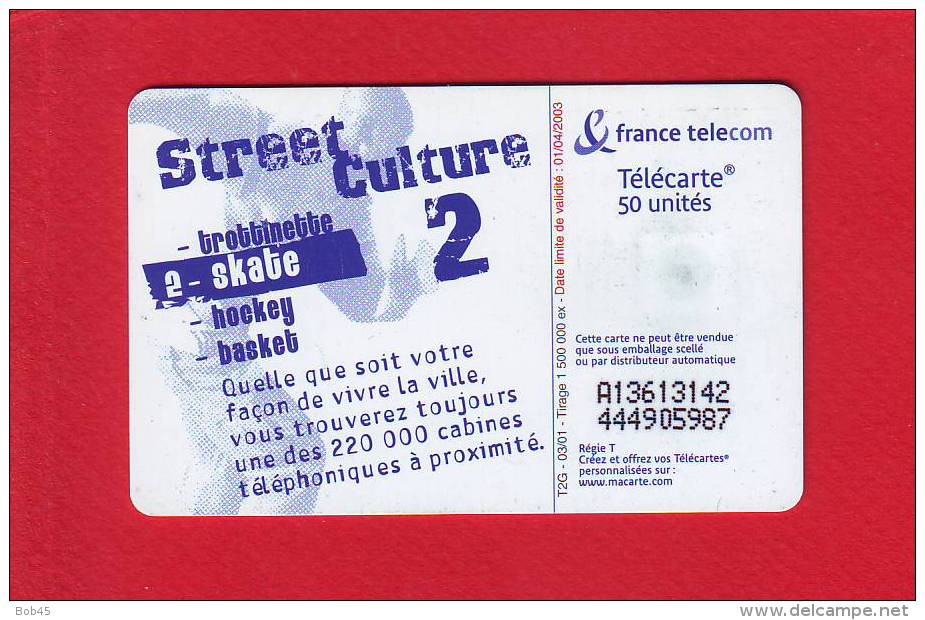 39 - Telecarte Publique Street Culture Skate ( F1135) - 2001