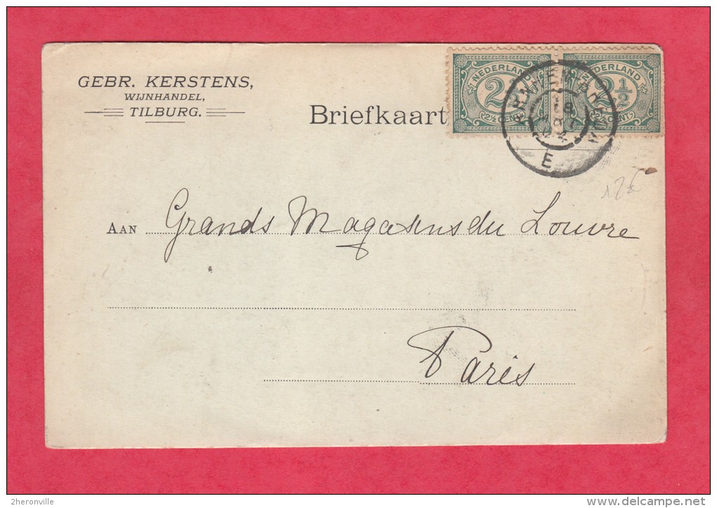 CPA - TILBURG - Gebr. KERSTENS , Wijnhandel - 1904 - Cachet Echantillons De Poste - Tilburg