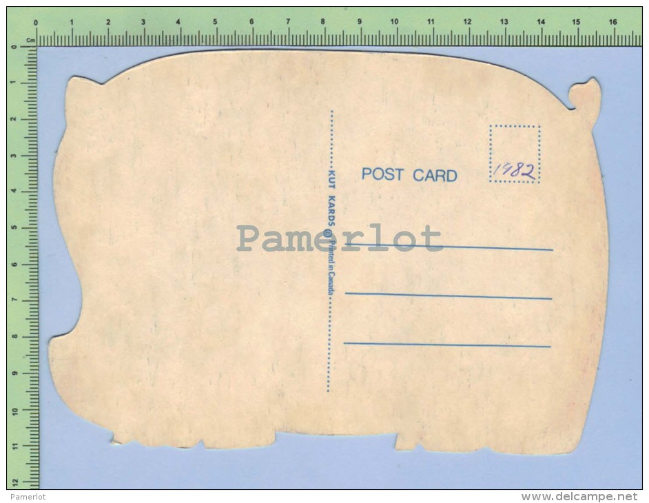Forme De Petit Cochon ( Kut Kards Die Cut Cards Decoupis Cir: 1980  ) Large Carte Postale  Post Card - Non Classés