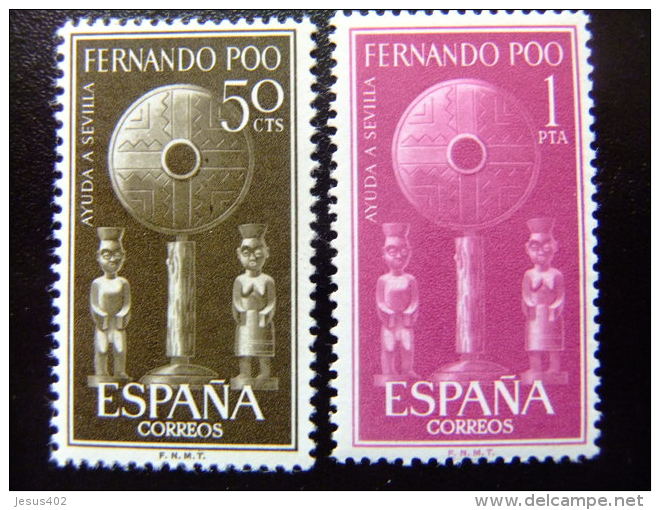FERNANDO POO  -- Año 1963  AYUDA A SEVILLA - ARTESANIA  --  EDIFIL  Nº 192 / 195 ** MNH --  YVERT Nº 184 / 187 ** MNH - Fernando Poo