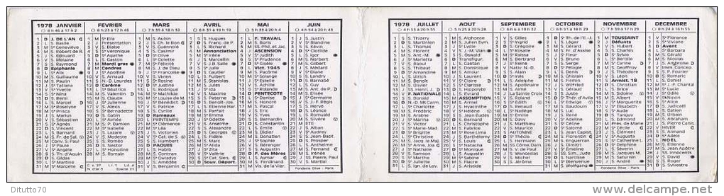 Calendarietto - Centre Beaute - 1978 - Petit Format : 1971-80