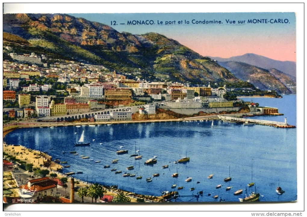 MONACO : Le Port Et La Condemine Vue Sur Monté Carlo - Port