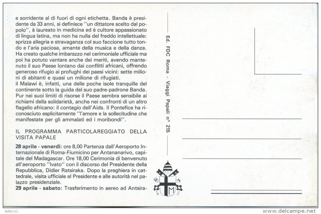 VATICANO - VIAGGIO DI PAPA GIOVANNI PAOLO II IN AFRICA - 1989 - Vaticano