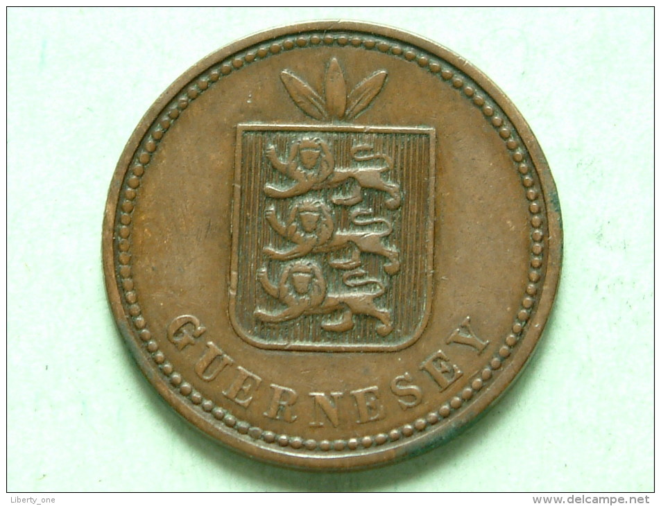 1868 - 2 Doubles / KM 9 ( For Grade, Please See Photo ) !! - Guernesey