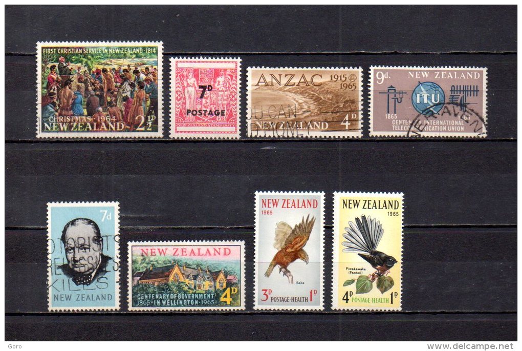 Nueva Zelanda   1964-65  .-   Y&T Nº   423 - 424 - 425 - 427 - 428 - 429 - 430/431 - Usados