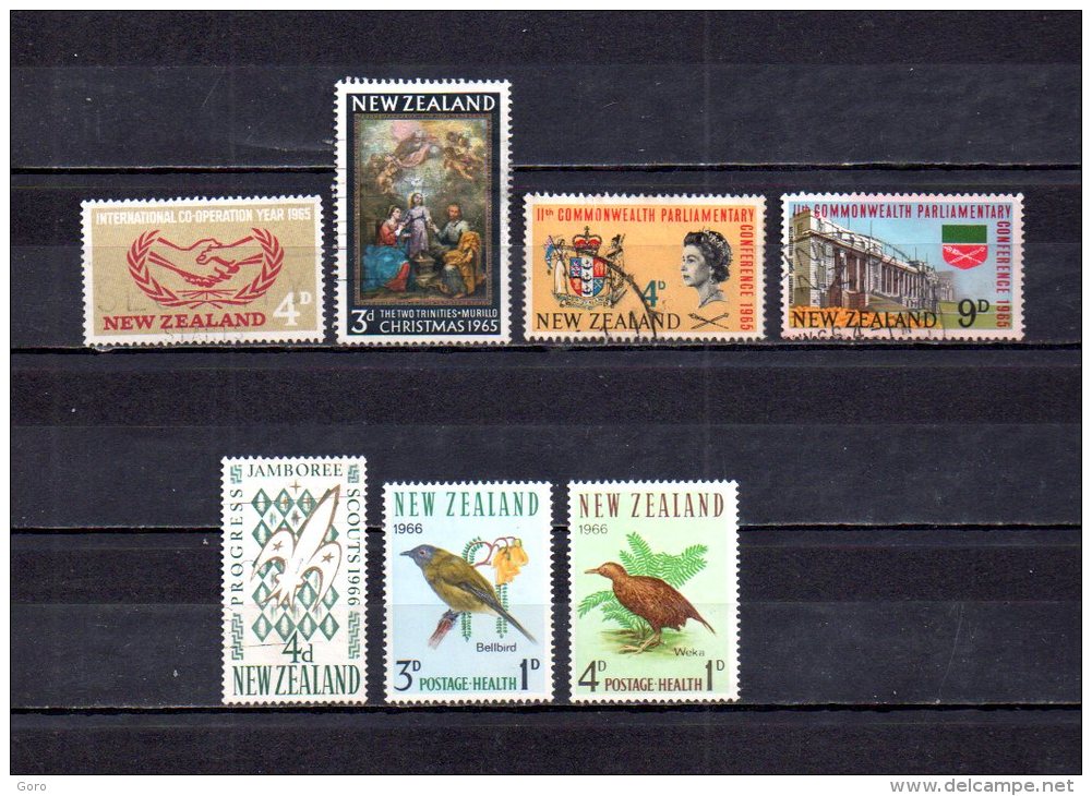 Nueva Zelanda   1965-66  .-   Y&T Nº   432 - 433 - 434/435 - 437 - 438/439 - Used Stamps