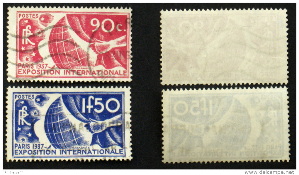 N° 326-327 EXPO INTERNATIONALE 1936  Oblit TB Cote 13€ - Gebruikt