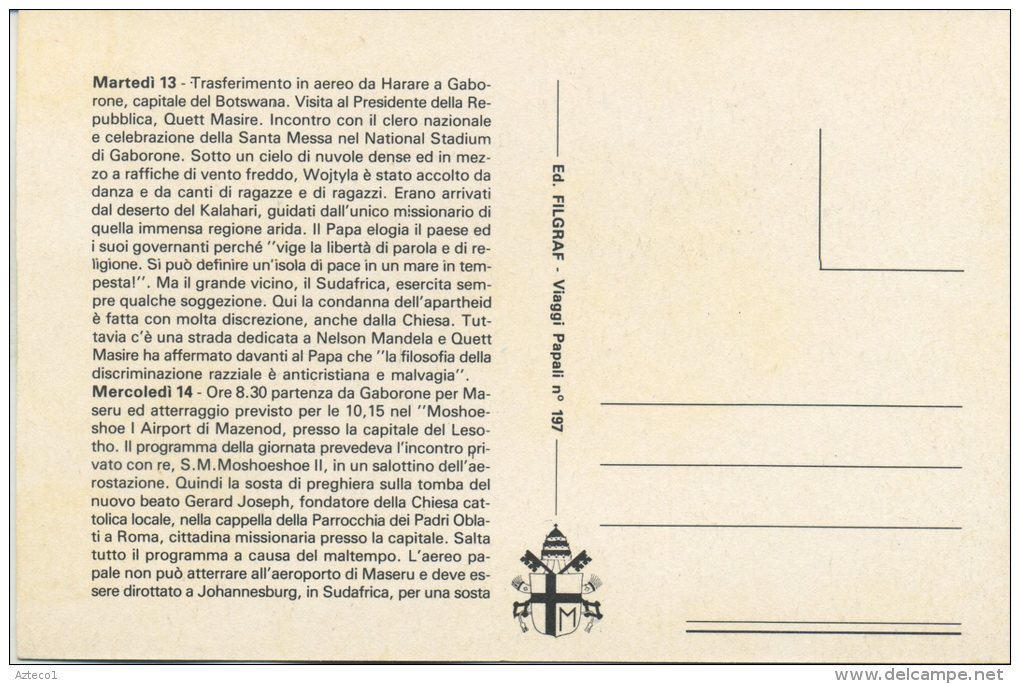 VATICANO - VIAGGIO DI PAPA GIOVANNI PAOLO II IN AFRICA - 1988 - Vaticano (Ciudad Del)