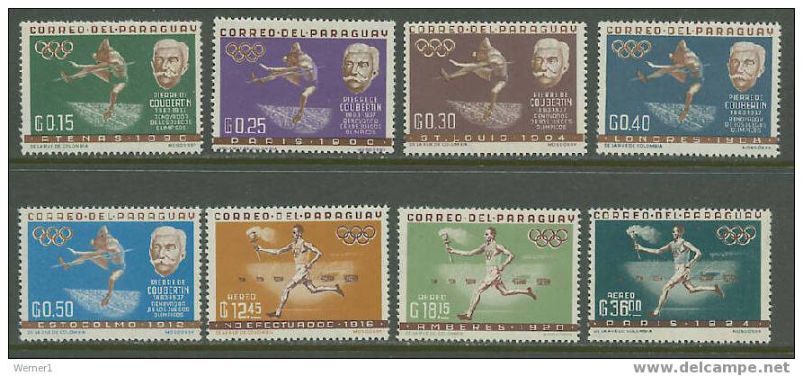 Paraguay 1963 Olympic Games, Athletics Etc. Set Of 8 MNH - Zomer 1964: Tokyo