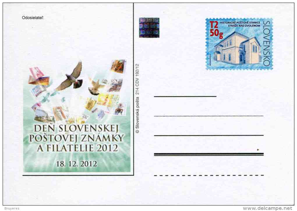 Entier Postal De 2012 Sur Carte Postale Illustrée "Journée Du Timbre Et De La Philatélie 2012" - Postales