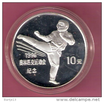 CHINA 10 YUAN 1995 AG PROOF OLYMPICS KICK BOXING - Andere - Azië