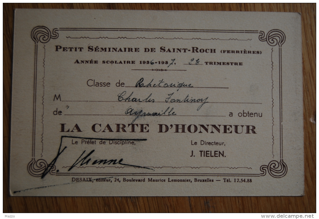 5243 /  SPONTIN  -carte D'honneur De St-Roch FERRIERES - Andere & Zonder Classificatie