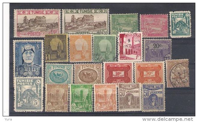 Tunisia  22 Different - 19*, 3 Used (a6p6) - Other & Unclassified