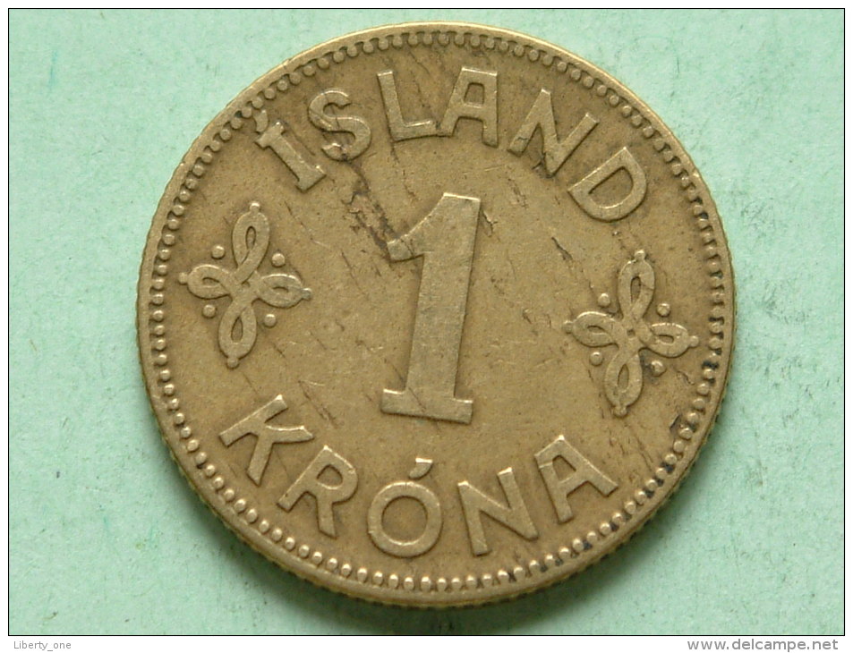 1929 N GJ - 1 KRONA / KM 3.1 ( For Grade, Please See Photo ) ! - Islande