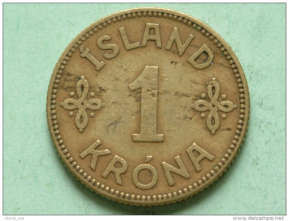 1925 HCN GJ - 1 KRONA / KM 3.1 ( For Grade, Please See Photo ) ! - Iceland