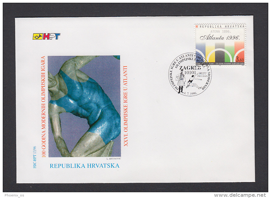 CROATIA - FDC, Olympic Summer Games Atlanta 1996 - Ete 1996: Atlanta