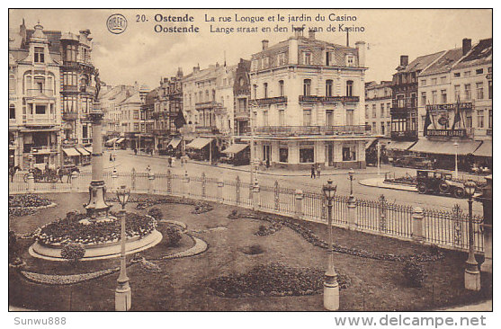 Ostende - La Rue Longue Et Le Jardin Du Casino - Lange Straat En Den Hof Van De Kasino (automobile, Hôtel) - Oostende