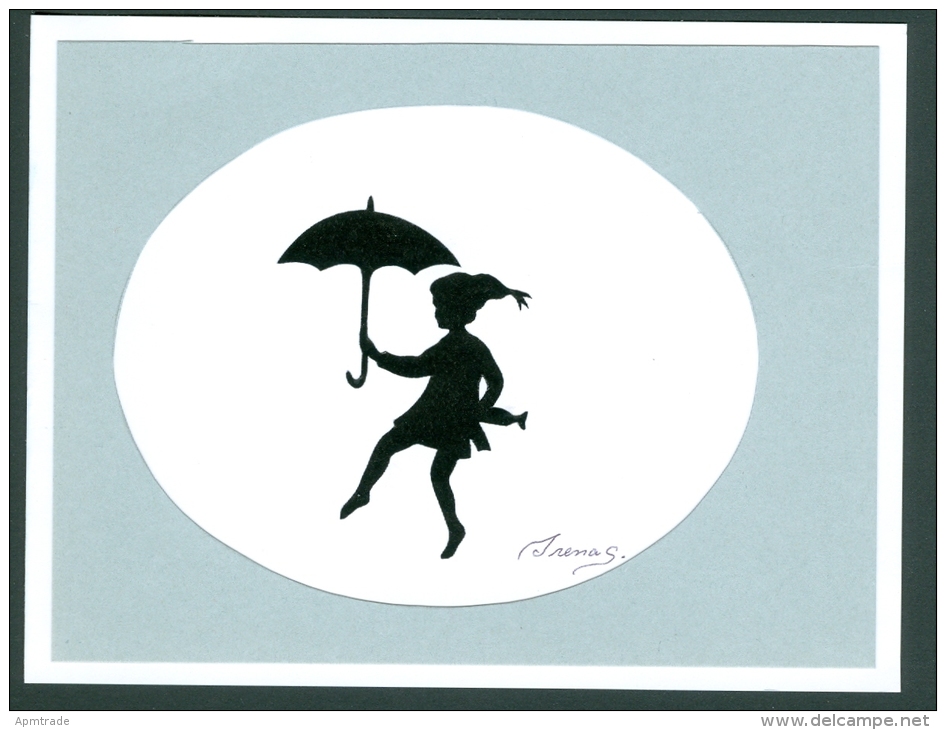 Denmark.  1 Card. Original  Silhouette Paper Cut. Design Irena S .  Hans Christian Andersen Motif .Ole Lukoje. - Danemark