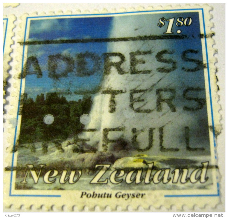 New Zealand 1993 Pohutu Geyser $1.80 - Used Damaged - Gebraucht