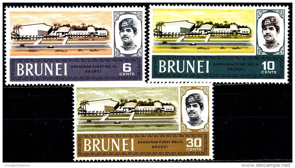 BRUNEI 1968  YOUTH CENTER SC# 159-161 VF MNH ARCHITECTURE (5DEL0367) - Brunei (1984-...)