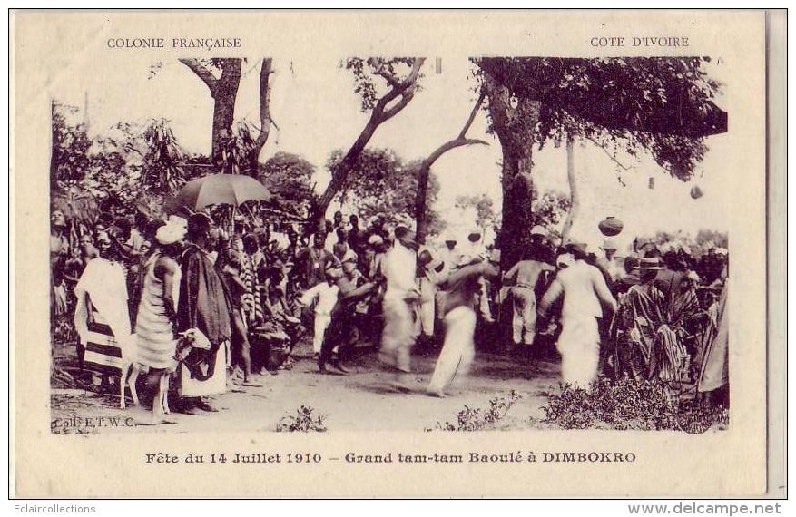 Afrique   Cote D'Ivoire     Dimbokro  Fête Du 14 Juillet  1910   Grand Tam Tam - Côte-d'Ivoire