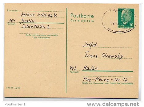 BAHNPOST Halle - Berlin 1971 Auf  DDR Postkarte P75 - Postcards - Used