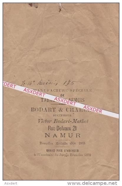 Namur - Sachet  Tabacs De La Semois - BODART & CHARLES - Expo Brux. Médaille D'or 1888 - Documents