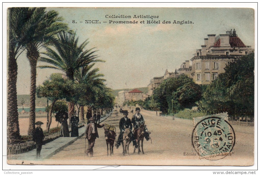 CP, 06, NICE, Promenade Et Hôtel Des Anglais, Voyagé En 1905 - Piazze